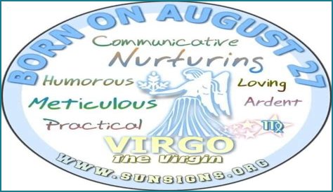 August 27 Zodiac Horoscope Birthday Personality